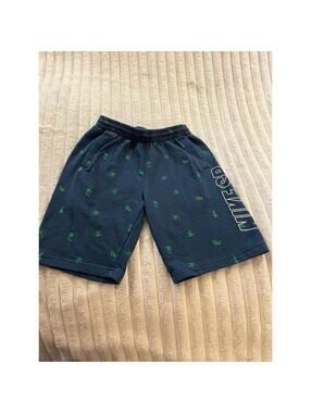 Nike SB Skateboard Print Shorts Boys Size Small 8-10 Blue Green White Logo
